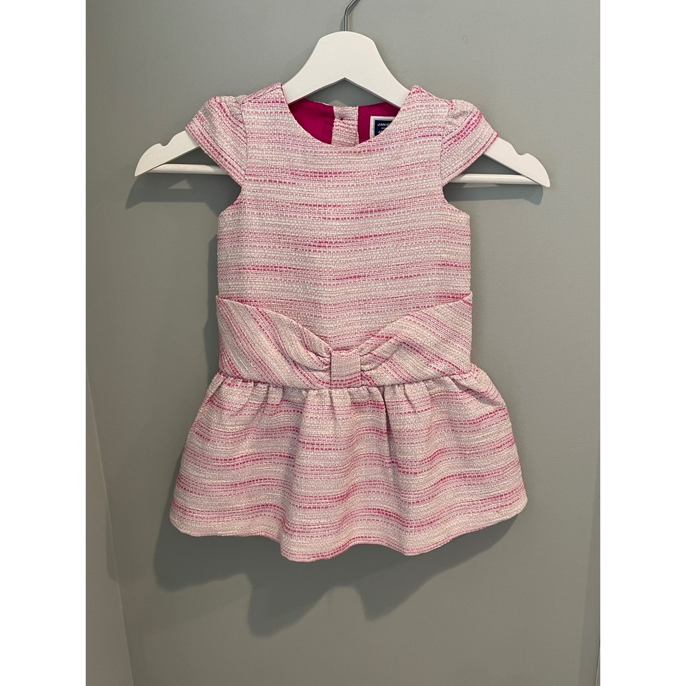 Janie and Jack Girls Pink Tweed Bow Dress Size 2T